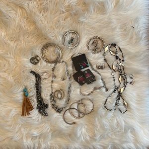 Silver toned costume jewelry